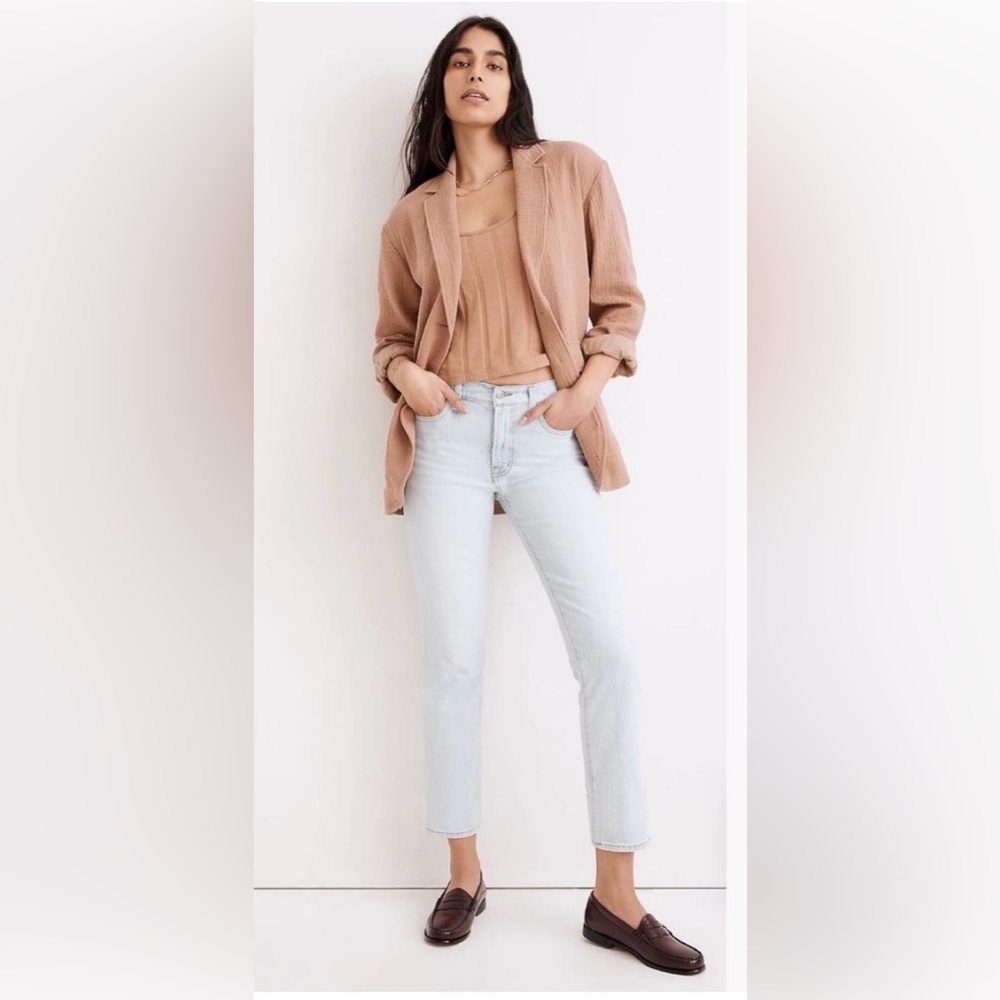 MADEWELL The Mid-Rise Perfect Vintage Straight Jean Fitzgerald Wash Size 30